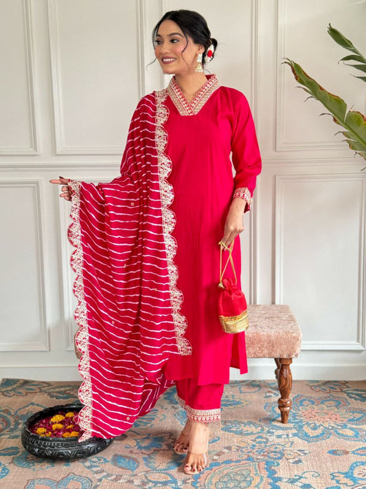CHANDERI PINK LATEST KURTI FOR WOMEN