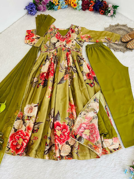 Presenting by New special party wear Aliya cut Dresses Dupatta pant