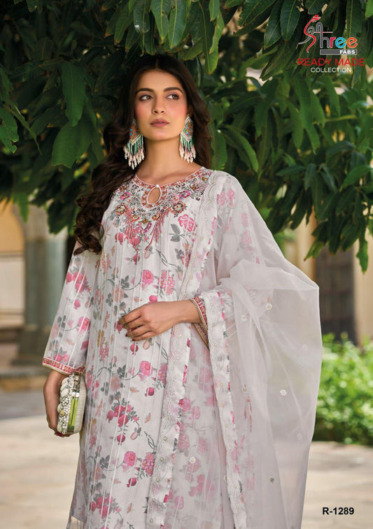 Top organza inner print fabric japan Salwar Kameez