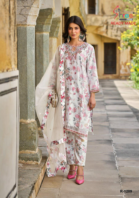 Top organza inner print fabric japan Salwar Kameez