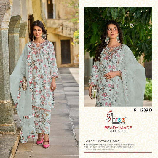 Top organza inner print fabric japan Salwar Kameez