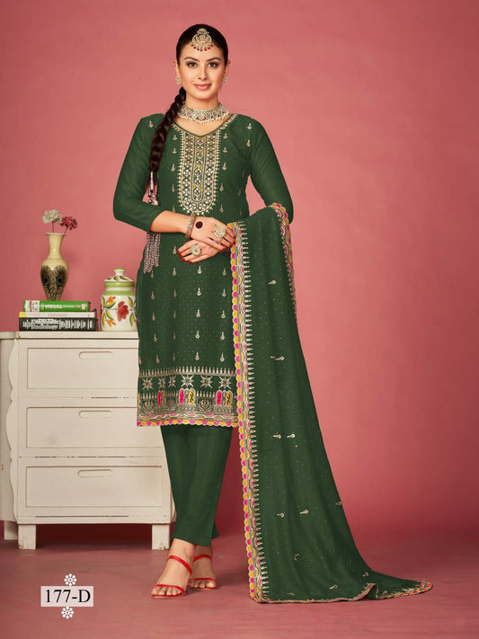 Blooming vichitra with embroidery Work Kurti Pair