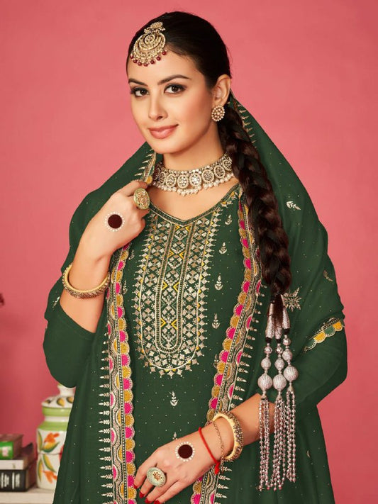 Blooming vichitra with embroidery Work Kurti Pair