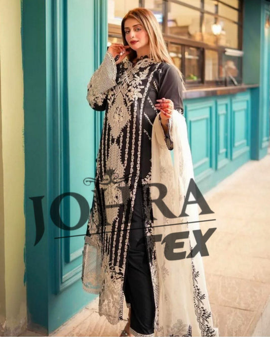 REYON COTTON HEAVY EMBROIDERED WITH (PERALS MOTI WORK)