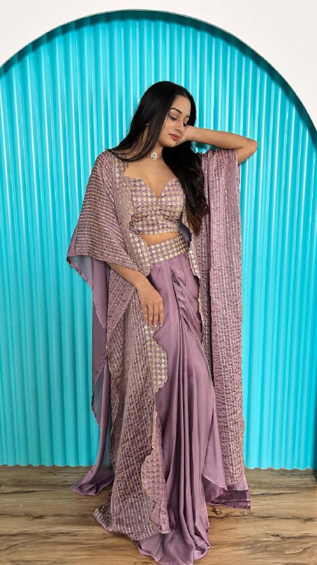 Premium Kasturi silk dhoti with sequins &amp; dori work