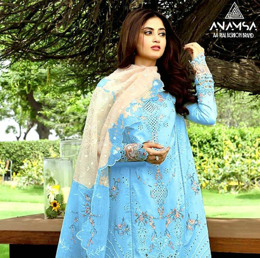 &nbsp;Heavy Pure Export Quality Rayon Cotton With Heavy Embroidered Very Beautiful Design And Sequence Work