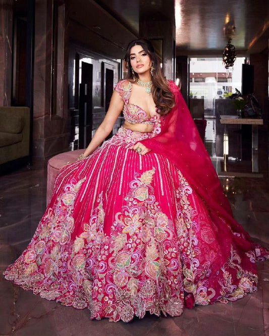 PINK EMBROIDERY SEQUENCE WORK CHOLI FOR WOMEN