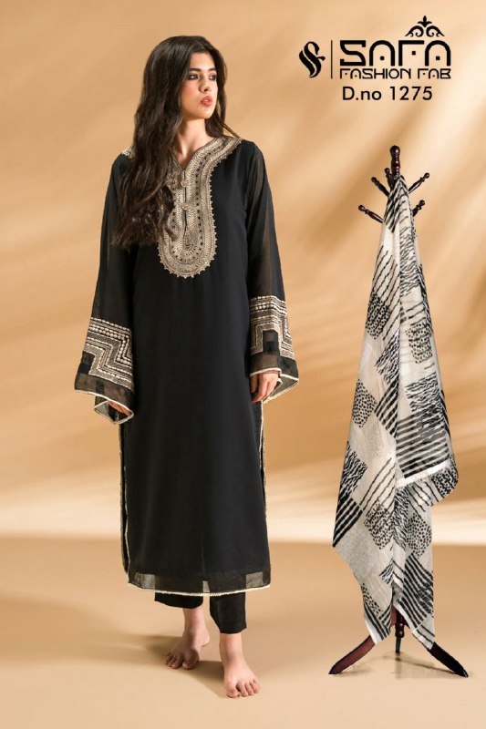 Designer Embroidered Tunic with Sleeves paired with Designer Cigarette pants
