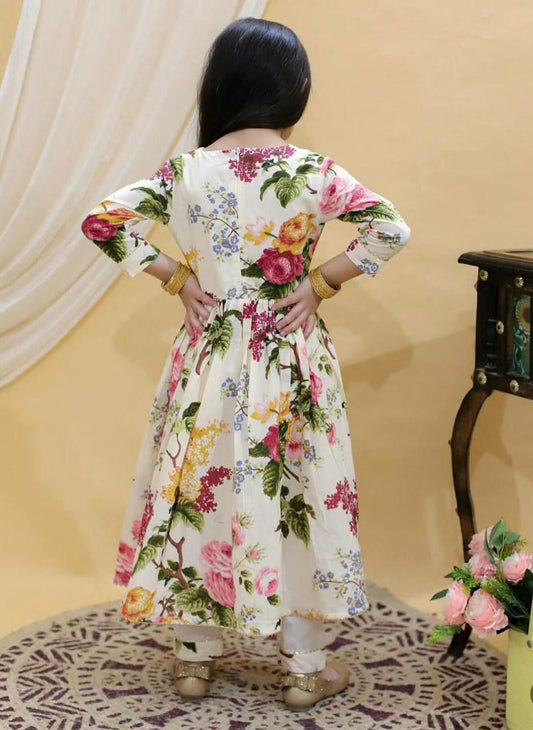 Heavy Fox Georgette With Digital Print work With Dori and Lace Gown