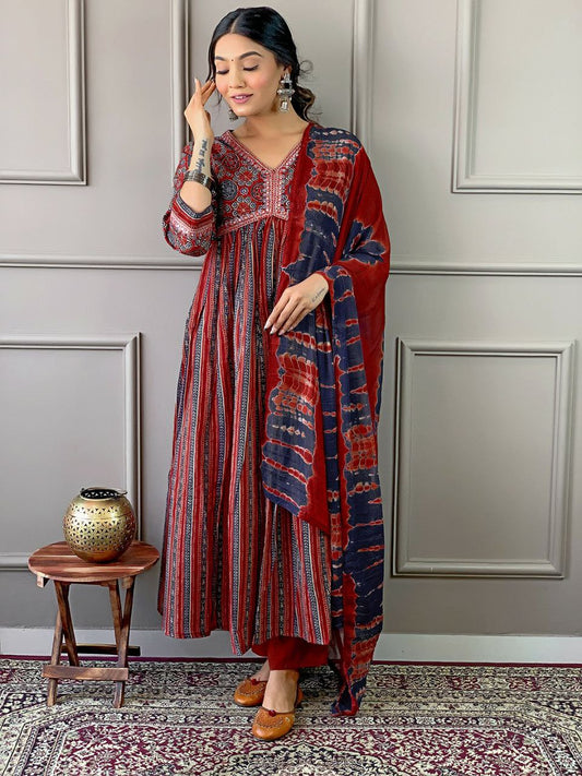 PURE COTTON WITH PRINT AND EMBROIDERY KURTI FOR WOMEN