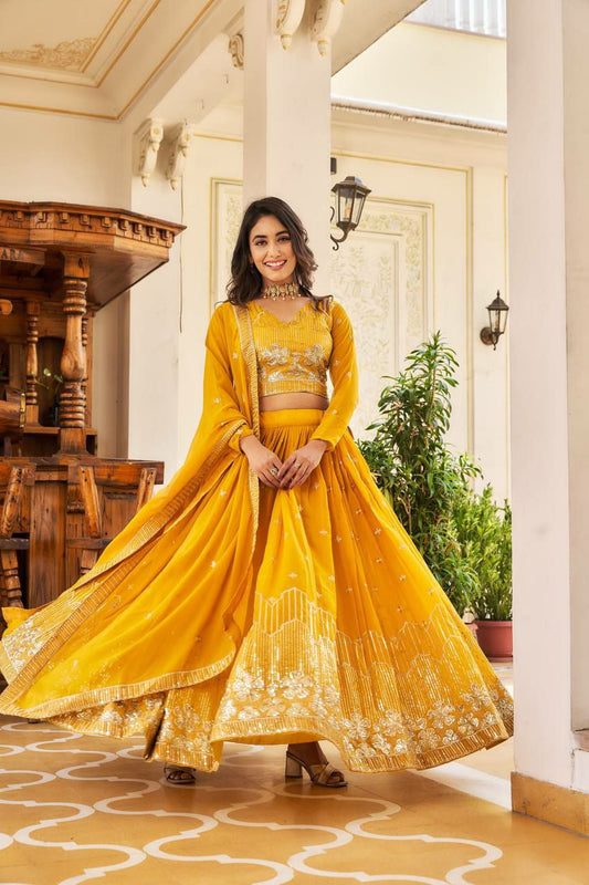 Heavy faux georgette Lehenga Choli