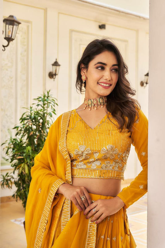Heavy faux georgette Lehenga Choli