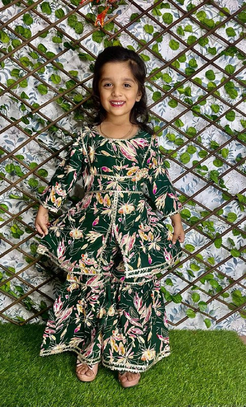 Ethnic style Beautiful Floral Kurta with shrara