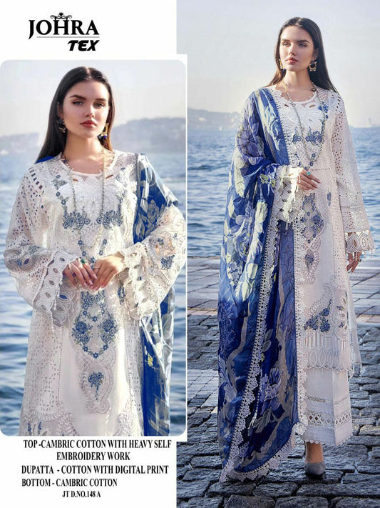 CAMBRIC COTTON WITH HEAVY EMBROIDERY WORK KURTI
