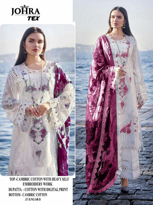 CAMBRIC COTTON WITH HEAVY EMBROIDERY WORK KURTI