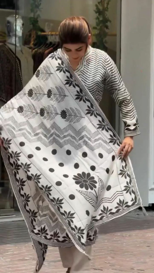 Top Maslin with inner  Digital print  work  Kurti