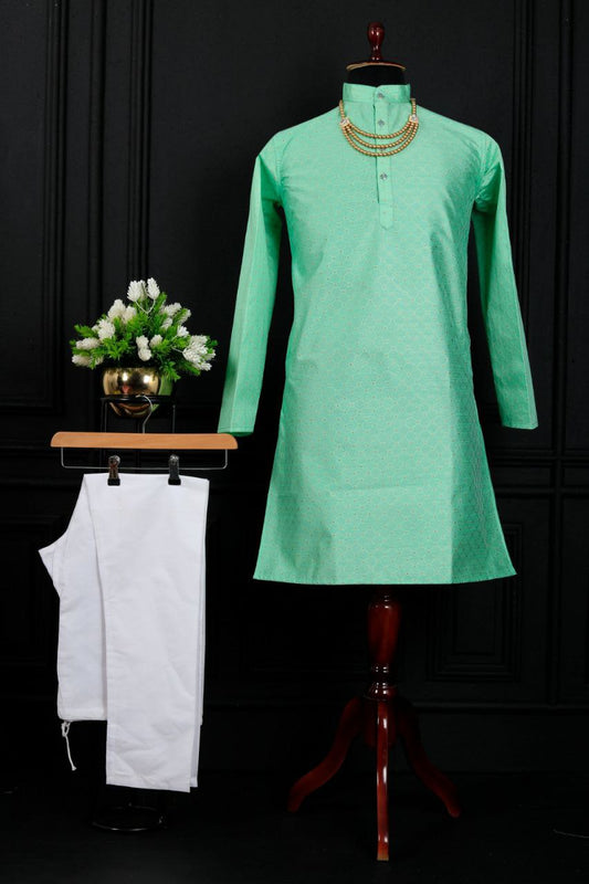 JACQUARD PRINTED WORK KURTA FOR WOMEN