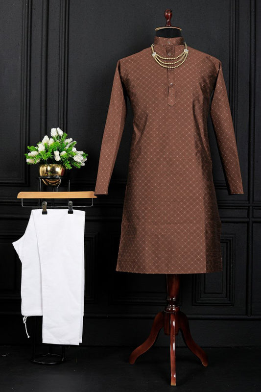 JACQUARD PRINTED WORK KURTA FOR WOMEN