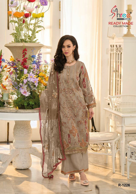 top organza embrodairy  kurti set for women