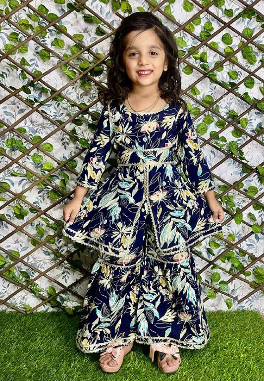 Ethnic style Beautiful Floral Kurta with shrara