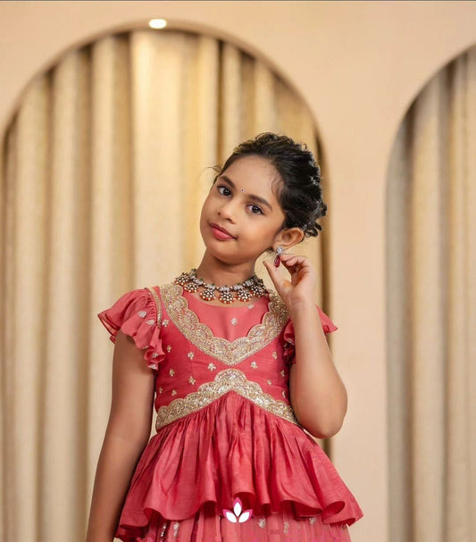 Embroidered Work Stitched Lahenga - Blouse For Festive Season