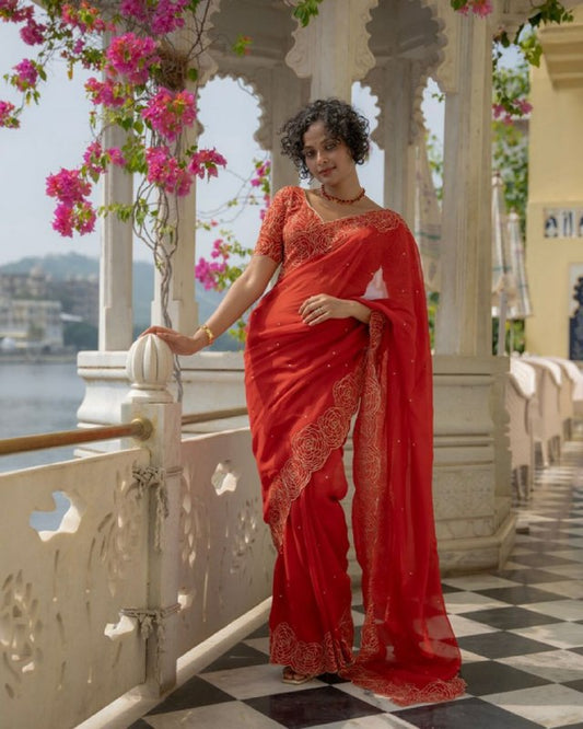 HEAVY TEBBY ORGANZA SAREE