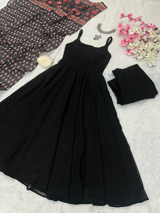 New Black Trending Anarkali Suit For Women For Party Wear