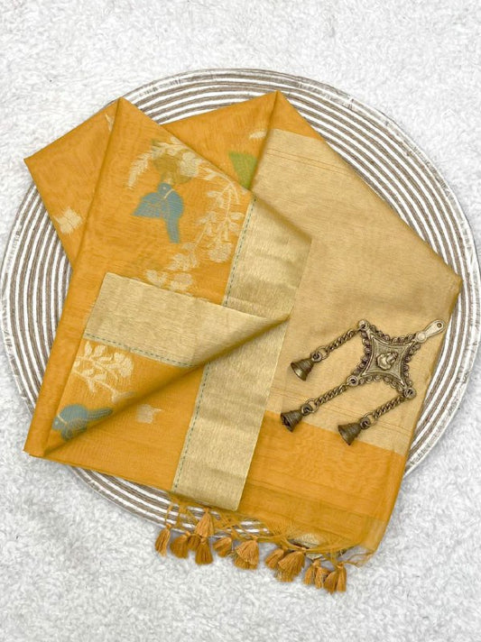 PURE LINEN SILK SAREE FOR WEDDING