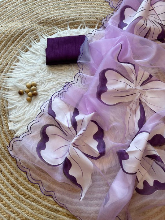 Beautiful premium Raw silk blouse And Saree
