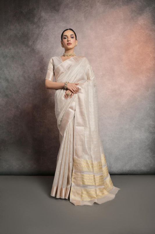 Soft Mulberry silk saree with all over classic zari weaving
