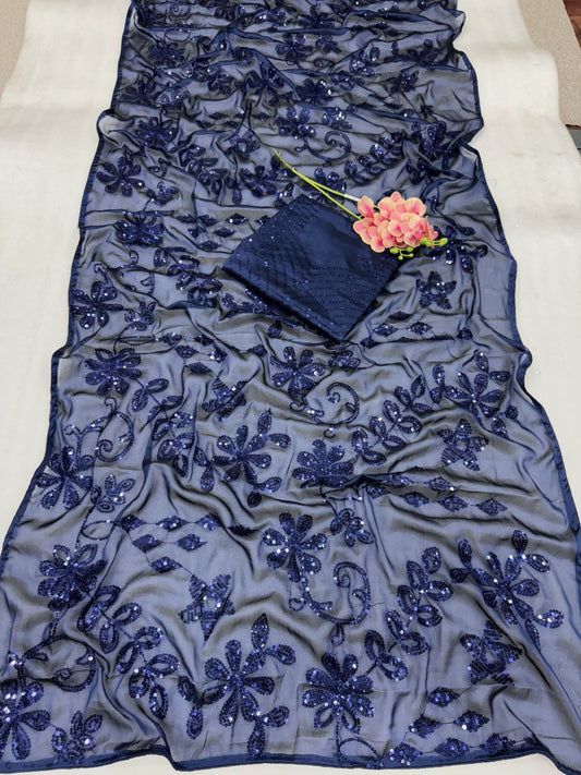 Full Saree Of Heavy Rangoli Silk fabric