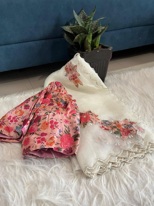 Crystal Organza Poly Silk Saree