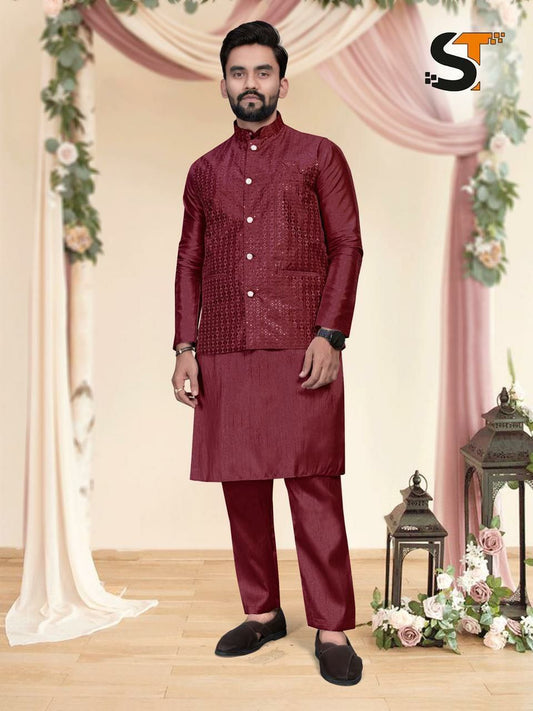 Kurta - Pant - Koti set Ready to Wear in best Trending Color