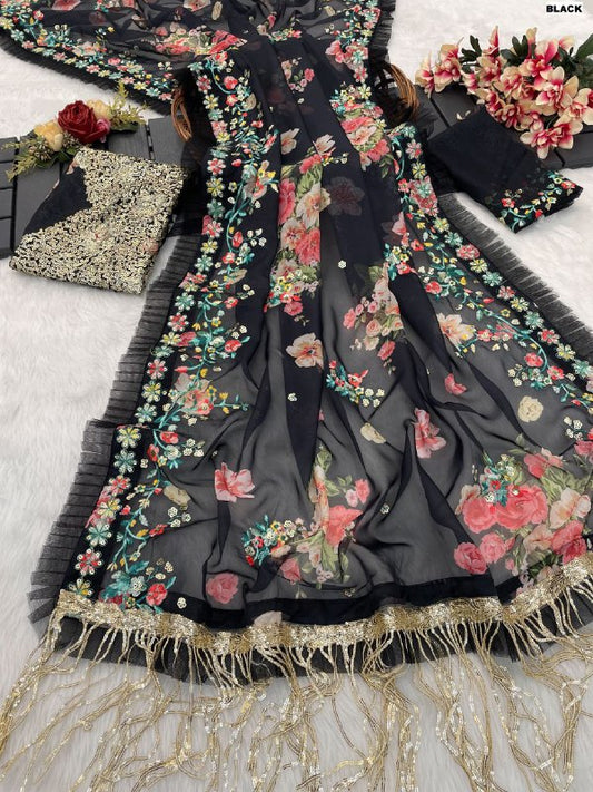 Full Saree Of Heavy quality Soft Tabi Organza With heavy Digital print