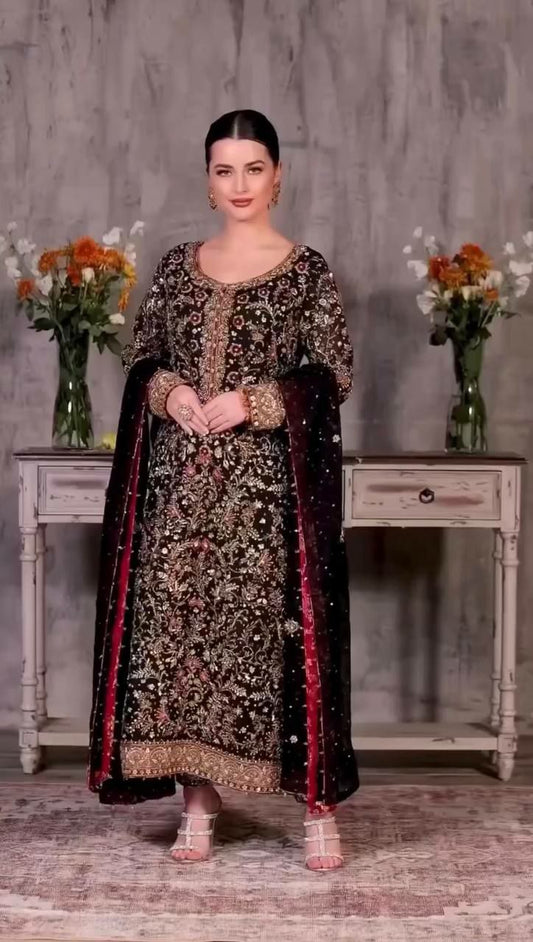 Faux Georgette With Heavy Embroidery And Sequin Work With Riveted Moti Work Lace Border Kurti