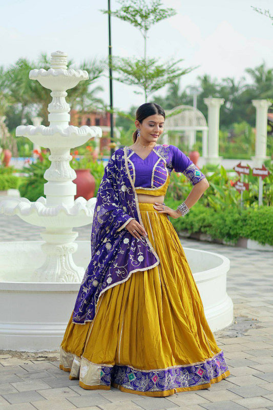 Pure Cotton With Heavy Embroidery Thread Work With Ready Ment Lace & Ribbin With Lumpi Lace Bordar Lehenga Choli