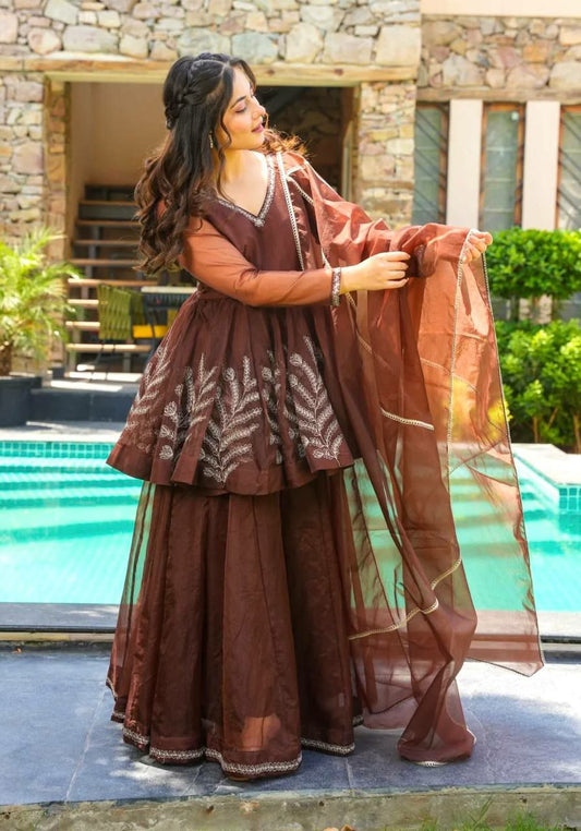 Heavy Star Georgette With Beautiful Coding Work With Lace Border Work Bottom Dress