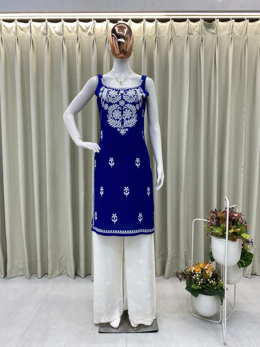 REYON WITH MICRO INNER AND EMBROIDERY WORK TYPE PALAZZO DRESS