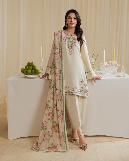 Pure Natural Crepe With Embroidery Work With Fancy Belly Sleeves And Less Border With Elastic Farshi Palazzo Dress