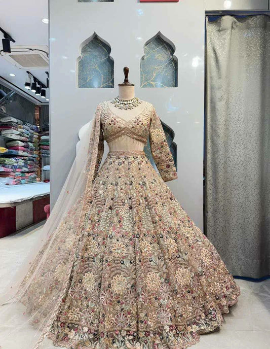 Premium Quality Soft Net With Coding Sequins Work With Cancan & Canvas Patta With Lining Blouse Type Lehenga Choli