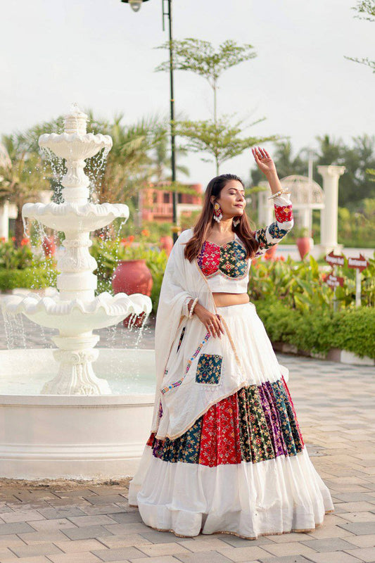 Pure Cotton With Ready Made Lace Codi Lace & Ready Made Latkan Dupatta Type Lehenga Choli