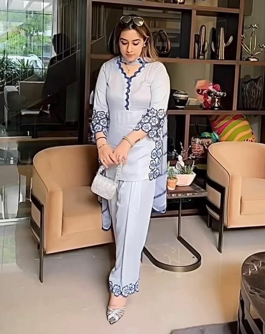 HAVY FRANCH CREP WITH MICRO COTTON AND HAVY EMBROIDERY WORK WITH DIGITAL PRINT WORK DUPATTA TYPE TOP & BOTTAM DRESS