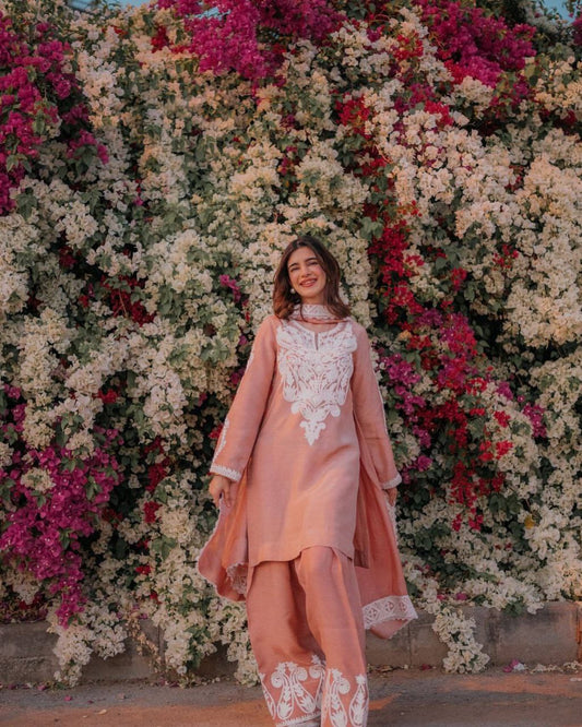Pure Dull Satin Silk With Micro Cotton And Embroidery Work With Less Border With Elastic Palazzo Dress