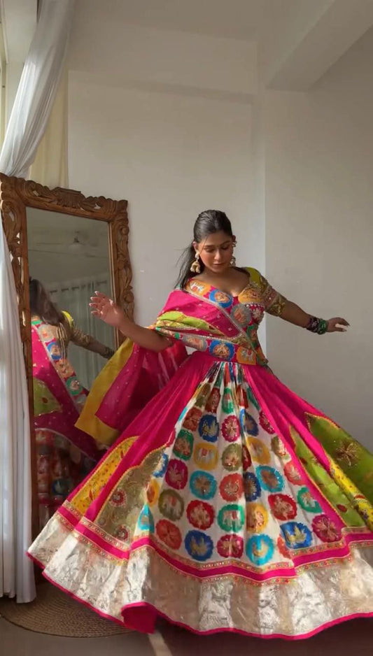 American Crep With Digital print & Soft Micro Lining Inner Lehenga Choli