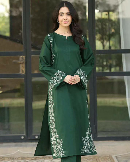 ROMAN SILK AND SEQUENCE EMBROIDERY WORK ON FRONT SIDE WORK TYPE DRESS