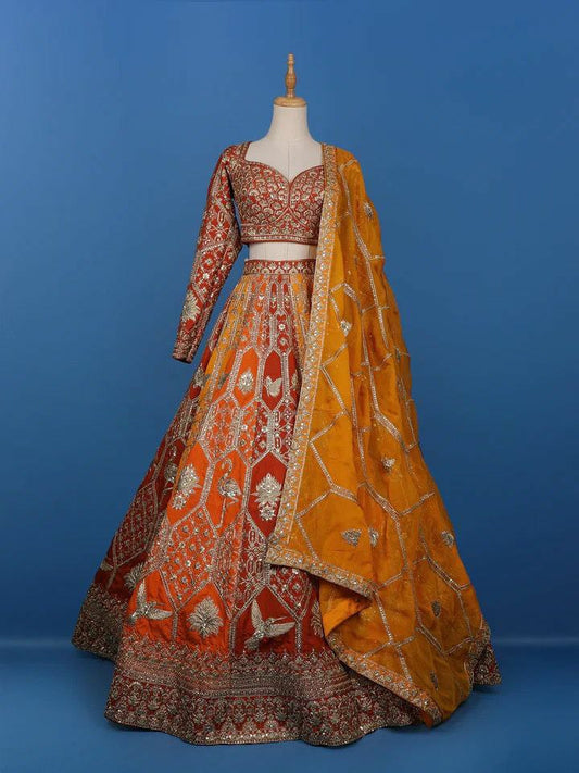 Faux Georgette With Intricate Thread & Sequence Embroidery With Canvas Patta & Cancan Lehenga Choli