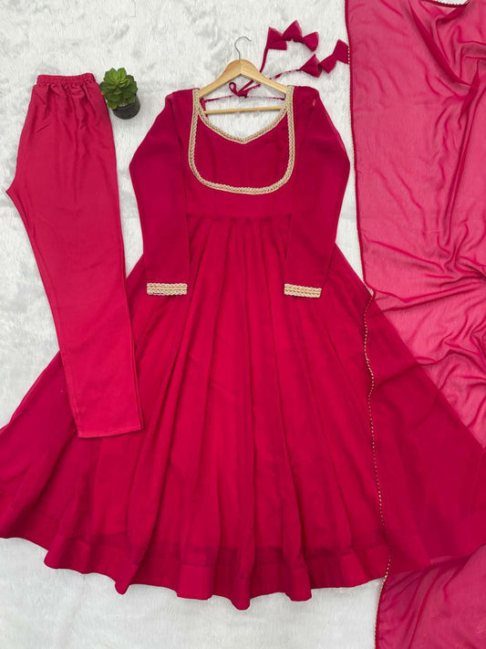 :PURE SOFT HEAVY FOX GEORGETTE FABRIC INNER MICRO COTTON