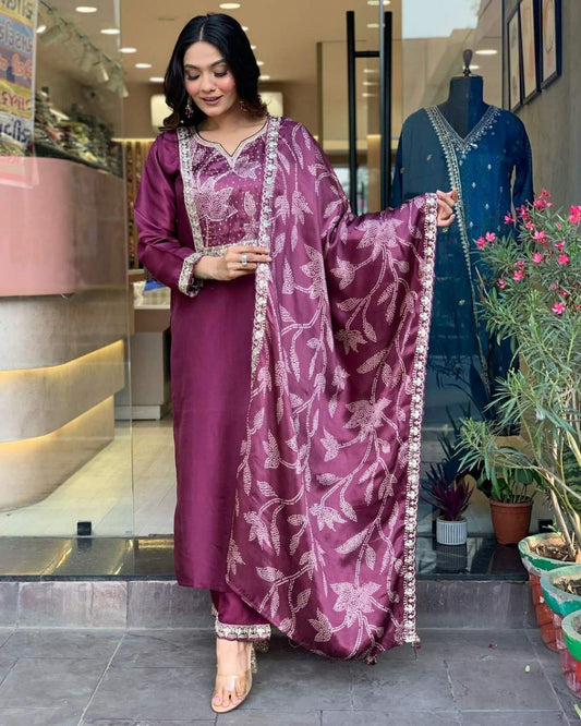 CHANDERI VISCOSE WITH SEQUENCE CODING KURTIS