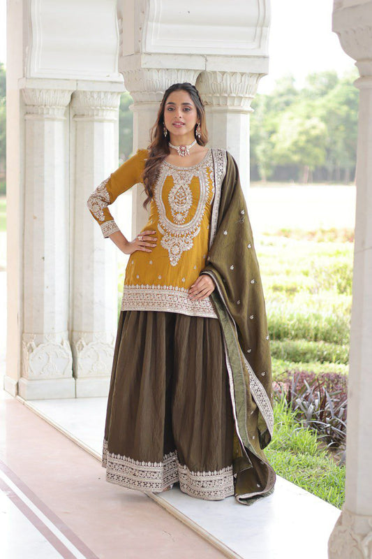 NC Silk With Sequins and Codding Embroidered work