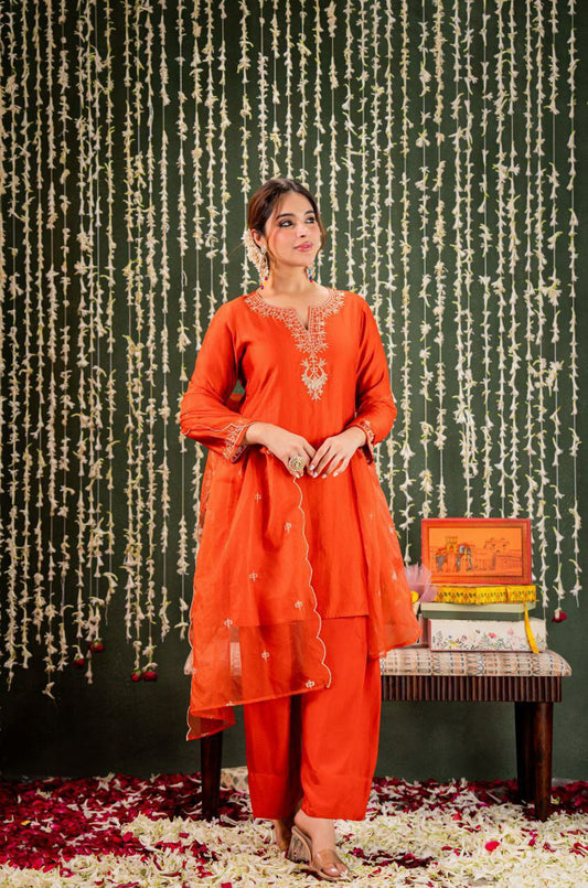 PURE VISCOSE CHANDERI WITH SEQUENCE COADING EMBROIDERY WORK